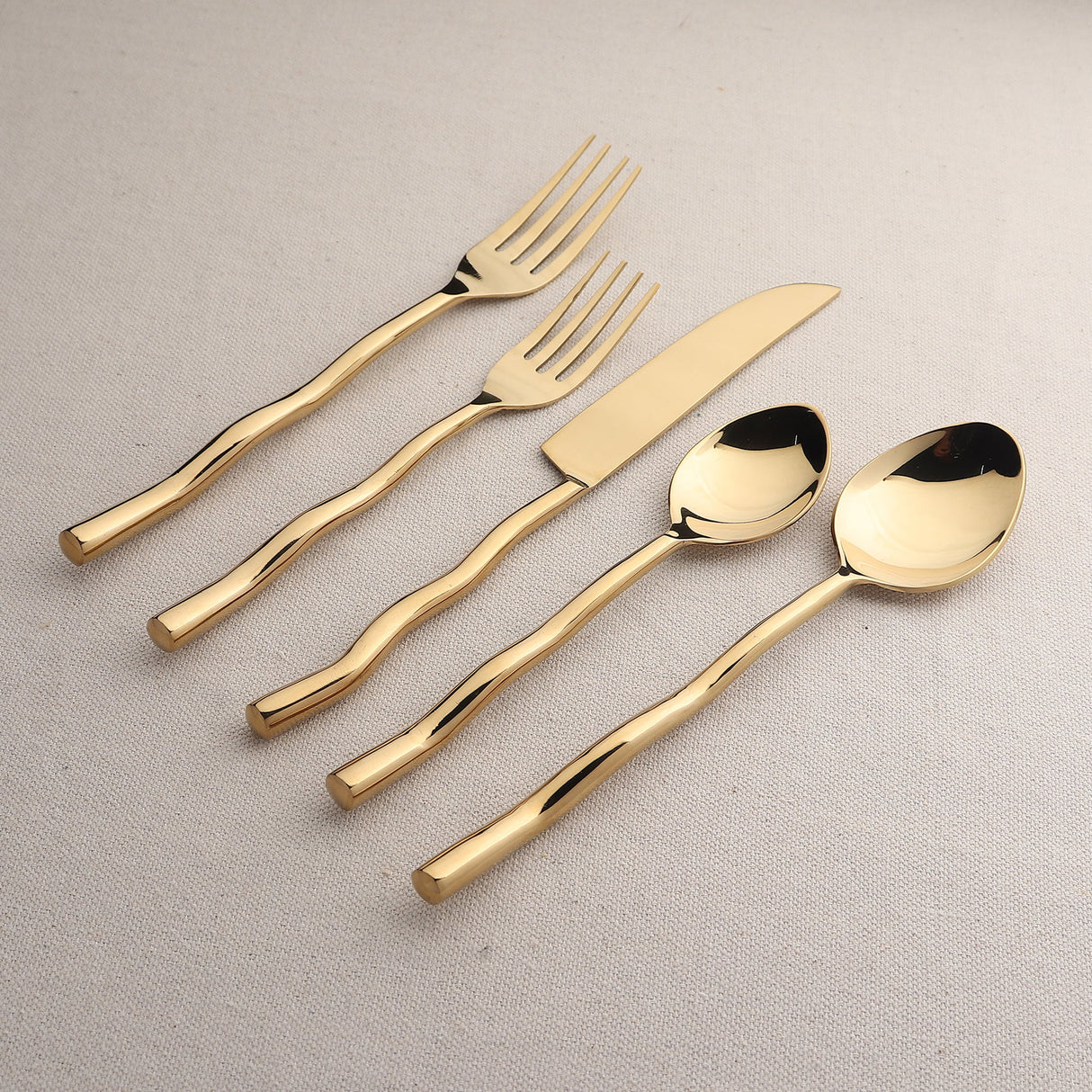 Tedpole PVD Flatware, 5-Pc. Place Setting-flatware set-Parc Decor