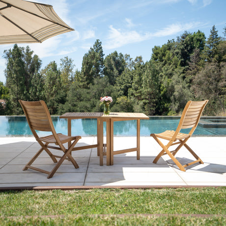 Telluride Natural Teak Rectangular Dual Folding Balcony Table – 51"-table-Parc Decor