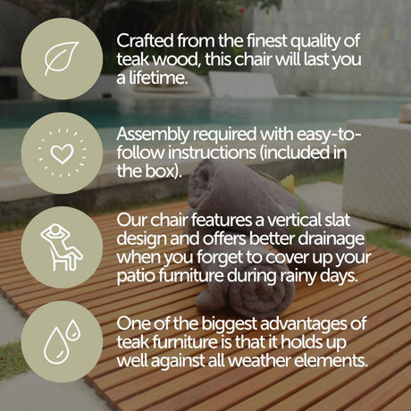 Telluride Oiled Teak Outdoor Patio Rocking Chair-chair-Parc Decor