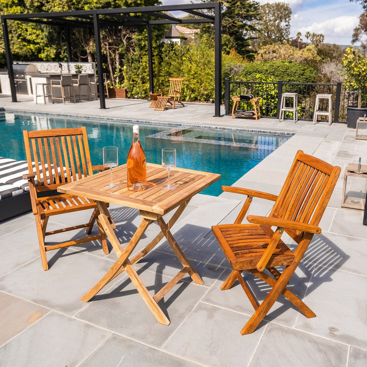 Telluride Teak Folding Patio – Balcony Table-Parc Decor