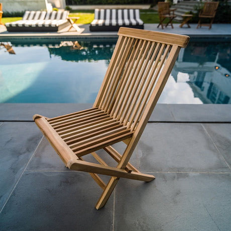 Telluride Teak Outdoor Patio Folding Chair-chair-Parc Decor