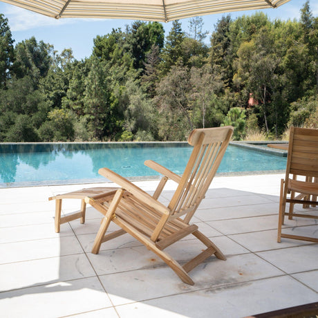 Telluride Teak Outdoor Sun Lounger Steamer-Lounger-Parc Decor
