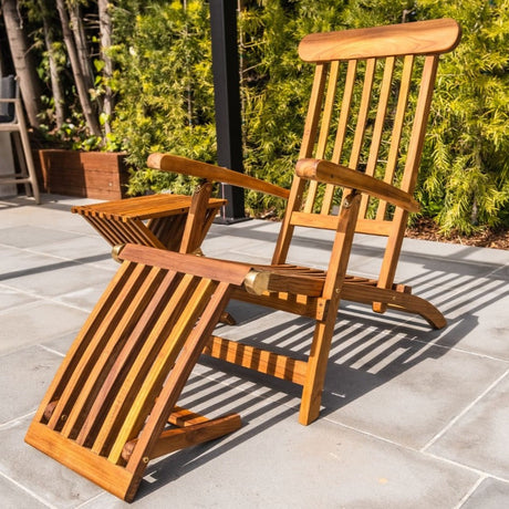 Telluride Teak Outdoor Sun Lounger Steamer-Sunlounger-Parc Decor