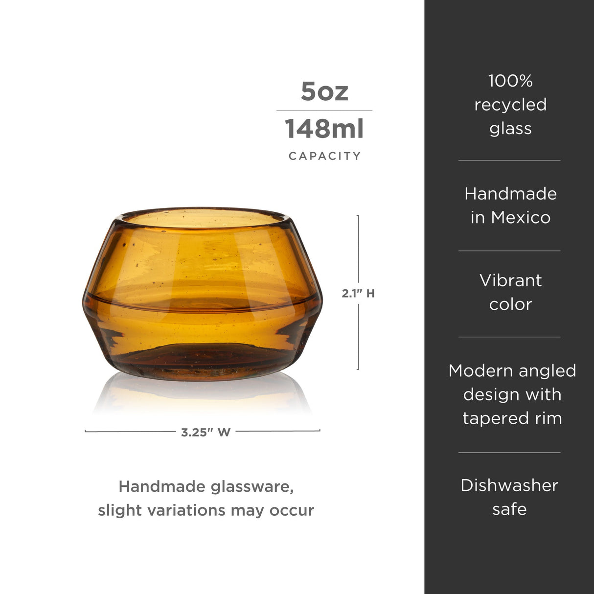Tequila Copita Glass in Amber-product_type::specialty_shot_glasses-Parc Decor