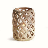 Terracotta Hurricane Candle Holder with Glass Insert-Candle Holder-Parc Decor