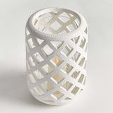 Terracotta Hurricane Candle Holder with Glass Insert-Candle Holder-Parc Decor