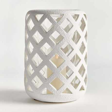 Terracotta Hurricane Candle Holder with Glass Insert-Candle Holder-Parc Decor