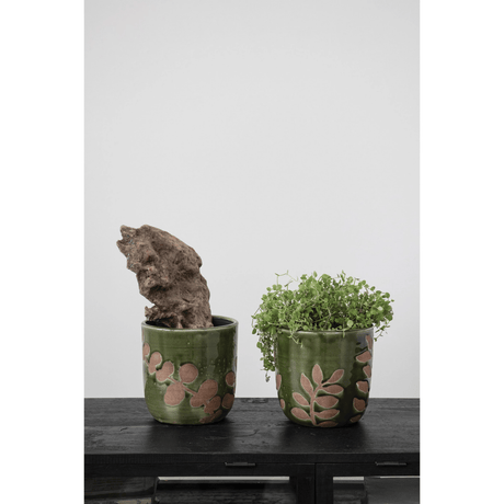 Terracotta Planter in Foliage Print, 2 Styles-Planters-Parc Decor