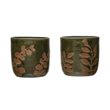 Terracotta Planter in Foliage Print, 2 Styles-Planters-Parc Decor