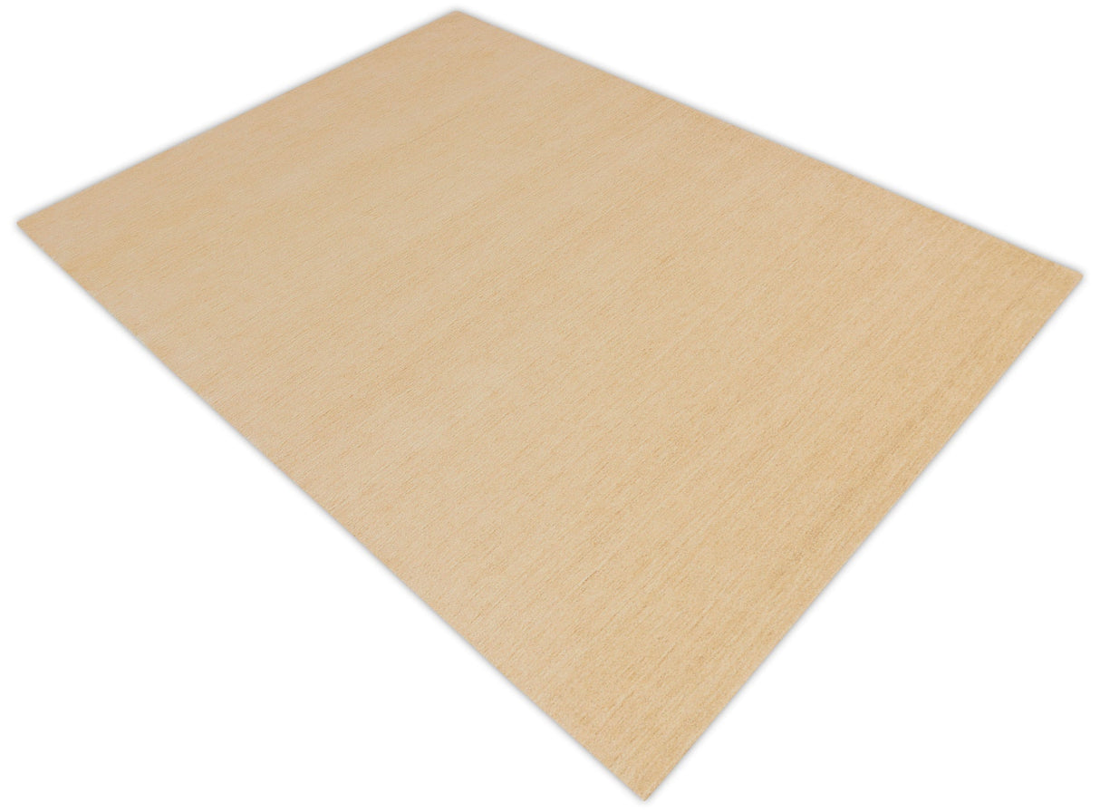 Terrain Hand Loomed Modern Beige Solid Design Wool Area Rug