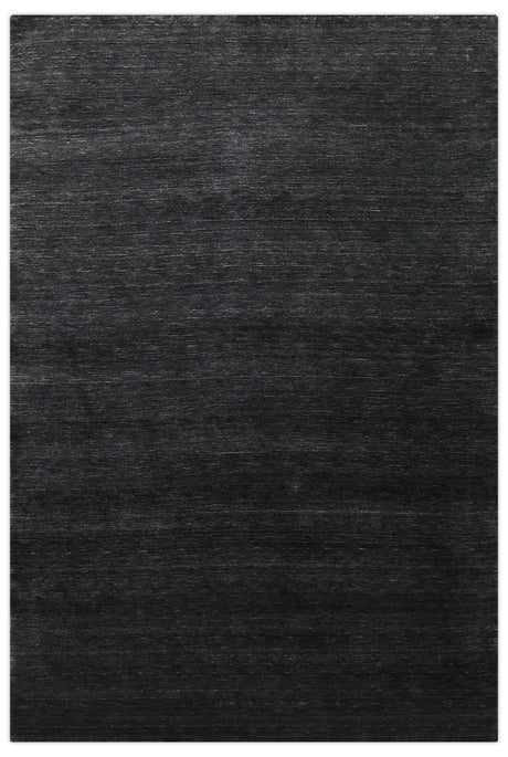 Terrain Hand Loomed Modern Charcoal Solid Design Wool Area Rug