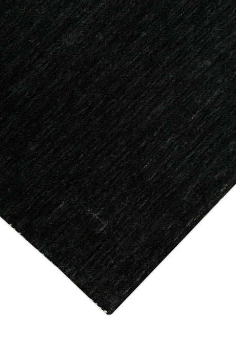 Terrain Hand Loomed Modern Charcoal Solid Design Wool Area Rug
