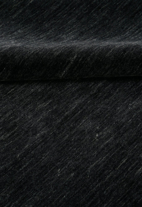 Terrain Hand Loomed Modern Charcoal Solid Design Wool Area Rug