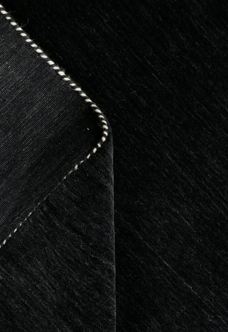 Terrain Hand Loomed Modern Charcoal Solid Design Wool Area Rug