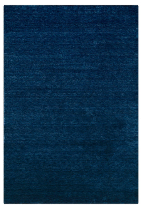 Terrain Modern Blue Solid Design Hand Loomed Wool Area Rug
