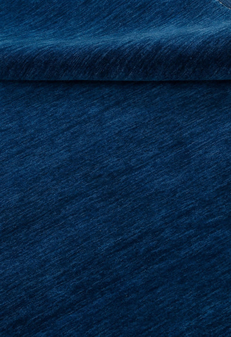 Terrain Modern Blue Solid Design Hand Loomed Wool Area Rug