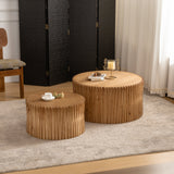 Textured Nesting Coffee Table Set-Living Room-Parc Decor