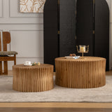 Textured Nesting Coffee Table Set-Living Room-Parc Decor