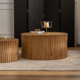 Textured Nesting Coffee Table Set-Living Room-Parc Decor