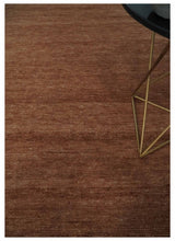 Textured Reddish Brown Hand knotted Custom Made wool Rug