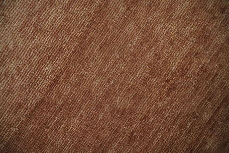 Textured Reddish Brown Hand knotted Custom Made wool Rug