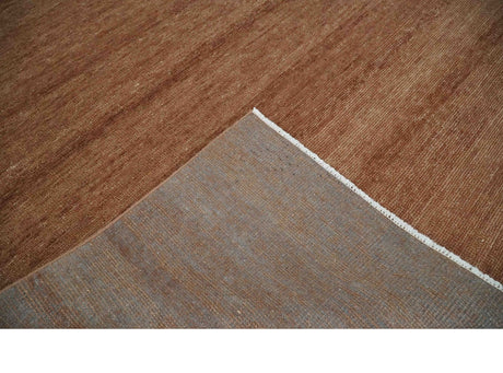 Textured Reddish Brown Hand knotted Custom Made wool Rug