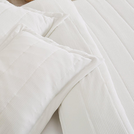 Textured Striped Quilt Set - Ellie Collection