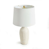 Textured Vintage Ceramic Table Lamp in White Glaze-table lamp-Parc Decor
