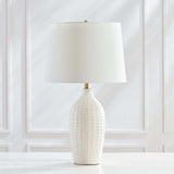 Textured Vintage Ceramic Table Lamp in White Glaze-table lamp-Parc Decor
