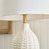 Textured Vintage Ceramic Table Lamp in White Glaze-table lamp-Parc Decor