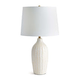 Textured Vintage Ceramic Table Lamp in White Glaze-table lamp-Parc Decor