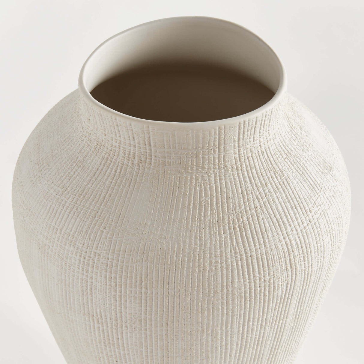 Textured White Ceramic Vase by Barclay Butera-Vase-Parc Decor