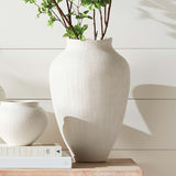 Textured White Ceramic Vase by Barclay Butera-Vase-Parc Decor