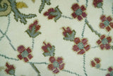 The Peacock Garden Ivory and Green Bird Hand Knotted Multi size Wool Area Rug