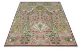 The Peacock Garden Pink and Green Peacock Bird Hand Knotted Multi size Wool Area Rug