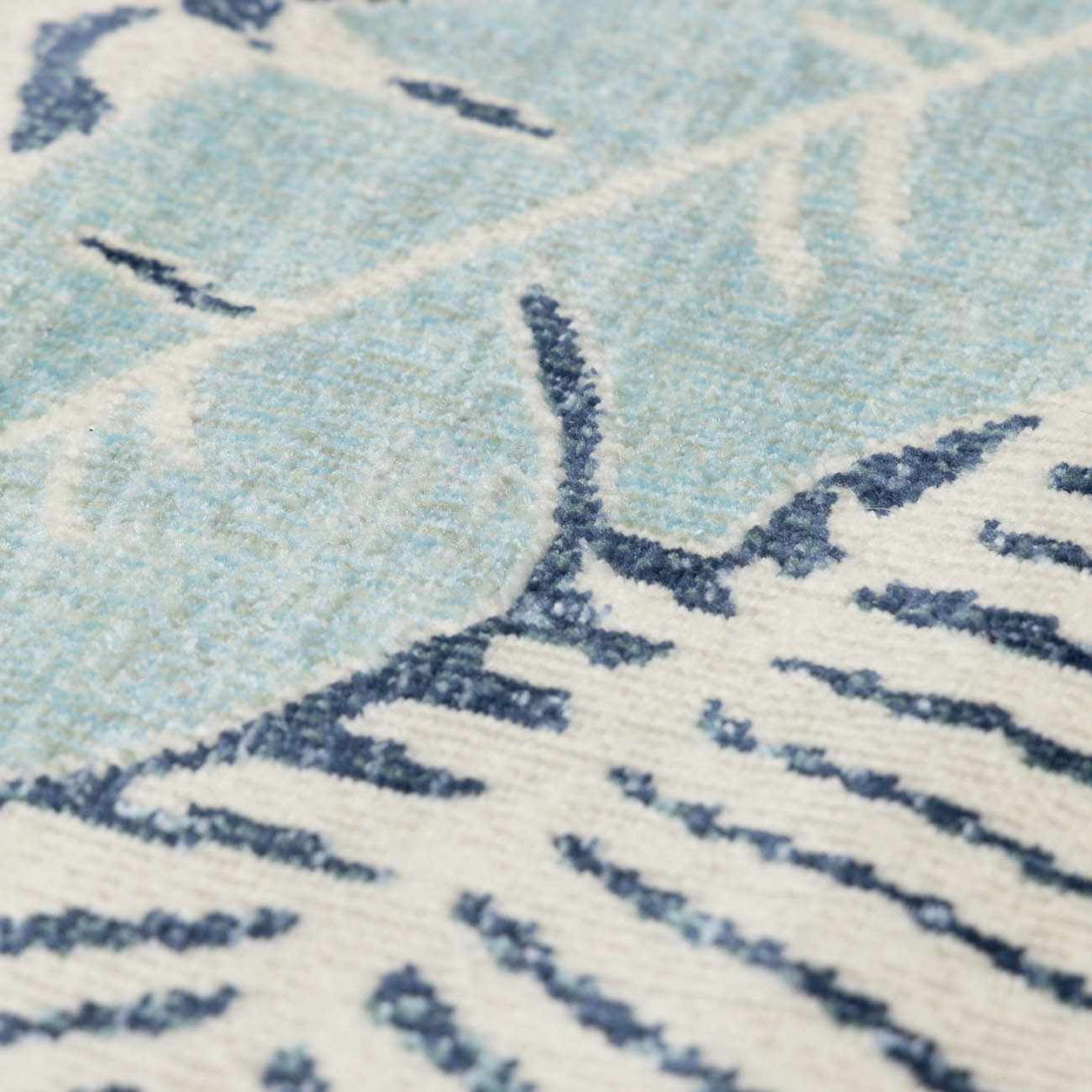 Thebarton Coastal Blue Palm Area Rug-Rugs-Parc Decor