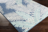 Thebarton Coastal Blue Palm Area Rug-Rugs-Parc Decor