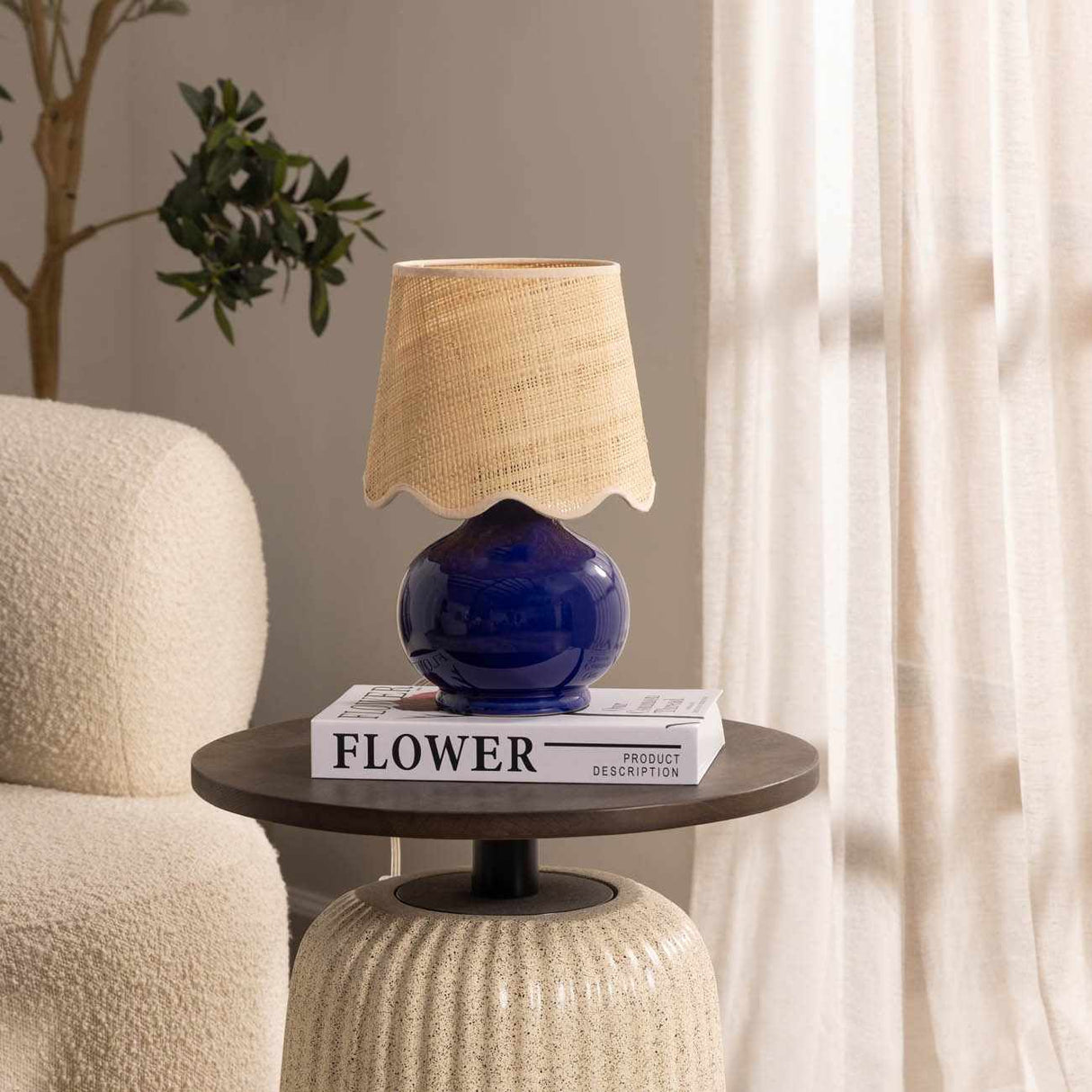 Theisseil Navy Blue Table Lamp-Lighting-Parc Decor