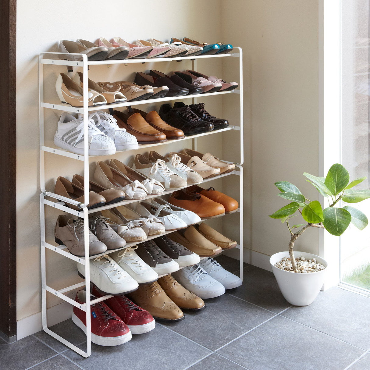 Three-Tier Expandable Shoe Rack (18" H) - Steel