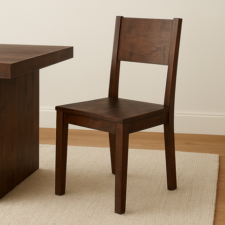 Timbergirl Dark Solid Mango Wood Simple Chair- Set of 2