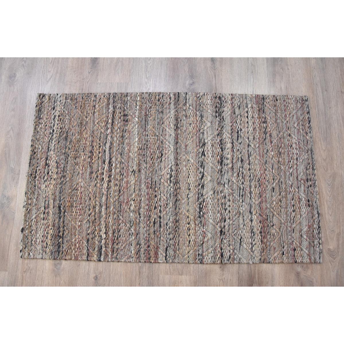 Timbergirl Jacquard Grey Jute Handmade Rug