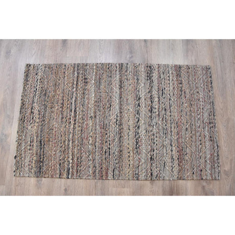 Timbergirl Jacquard Grey Jute Handmade Rug