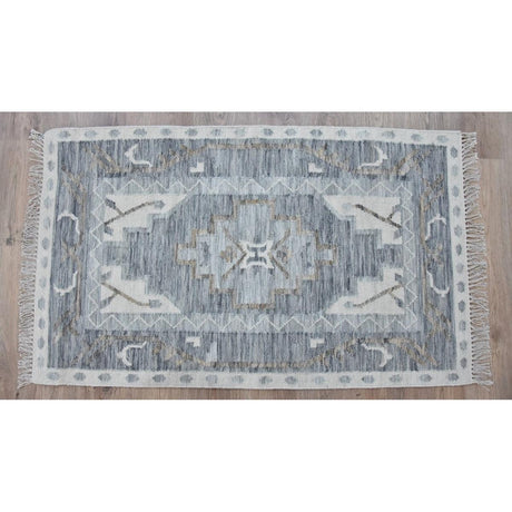 Timbergirl Kilim Blue Wool Handmade Rug