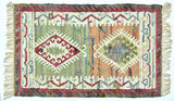 Timbergirl Kilim Sage Coral 100% Cotton Handmade Rug