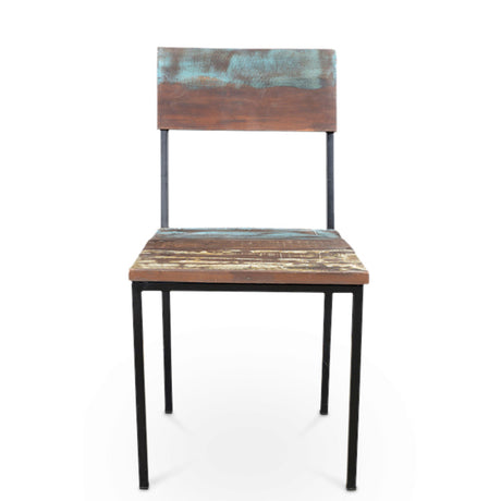 Timbergirl Old Reclaimed Wood and Metal chair - Set of 2-Chair-Parc Decor