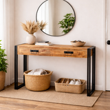 Timbergirl Reclaimed Mango Wood Console Table with Metal Legs