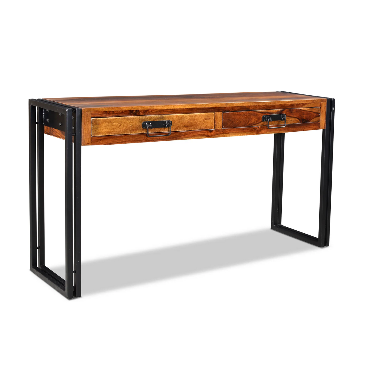 Timbergirl Solid Sheesham Wood Console Table with Metal Legs-CONSOLE TABLE-Parc Decor