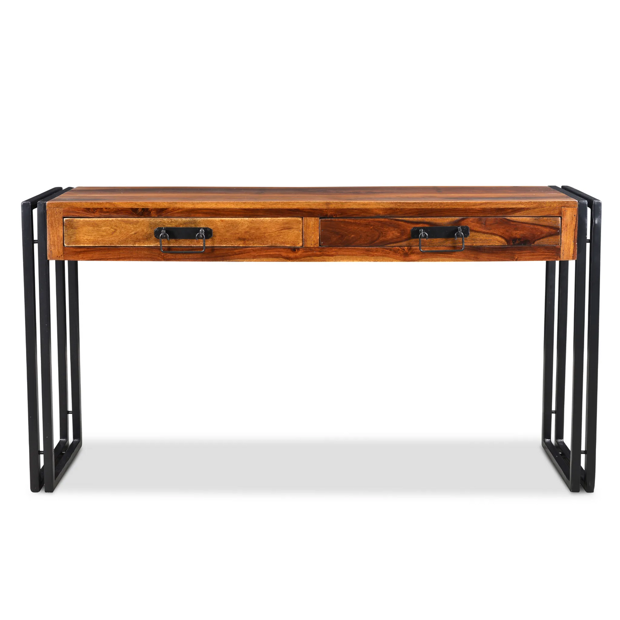 Timbergirl Solid Sheesham Wood Console Table with Metal Legs-CONSOLE TABLE-Parc Decor