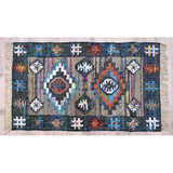 Timbergirl Teal and Coral 100% Cotton Handmade Rug