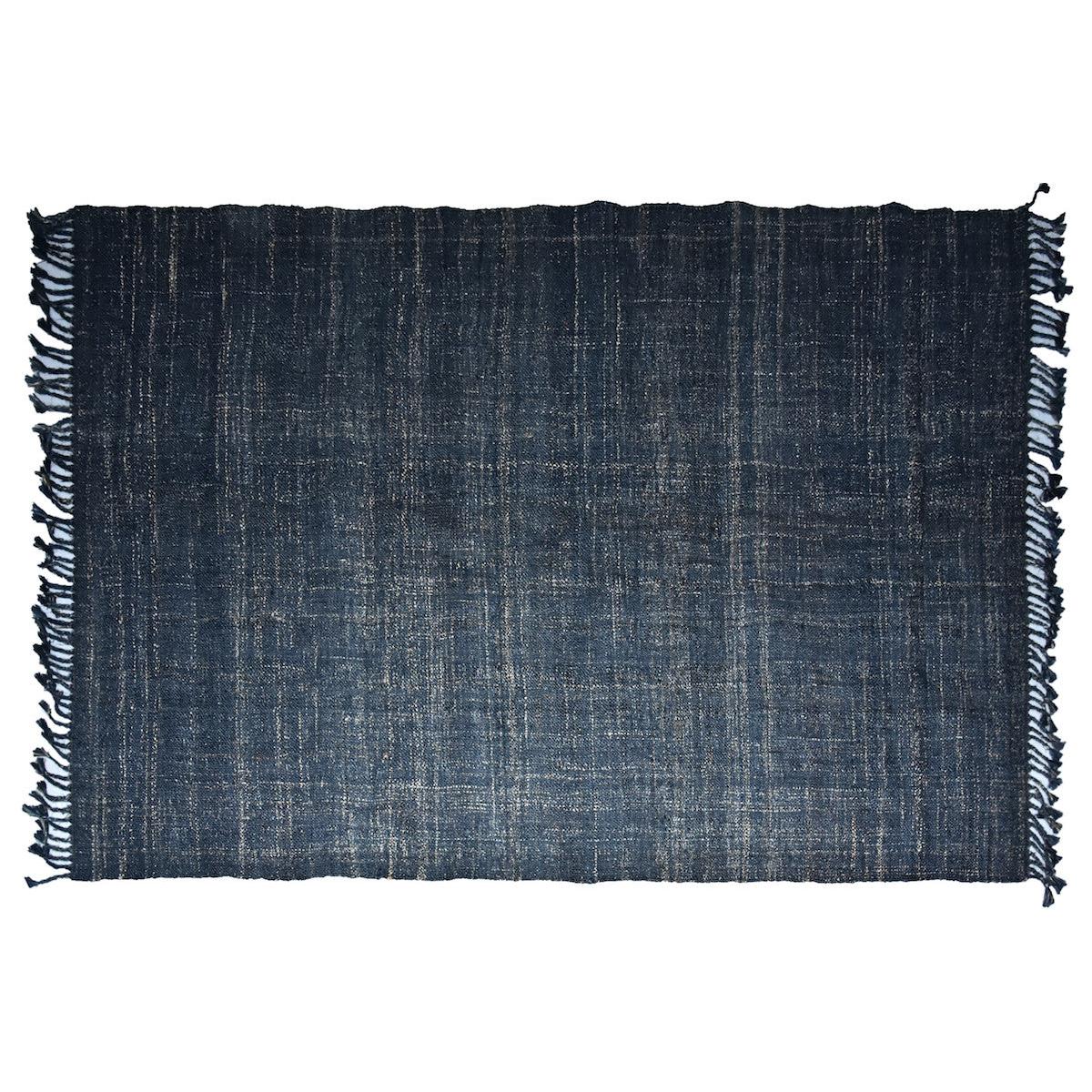 Timbergirl Textured Indigo 100% Jute Handmade Rug